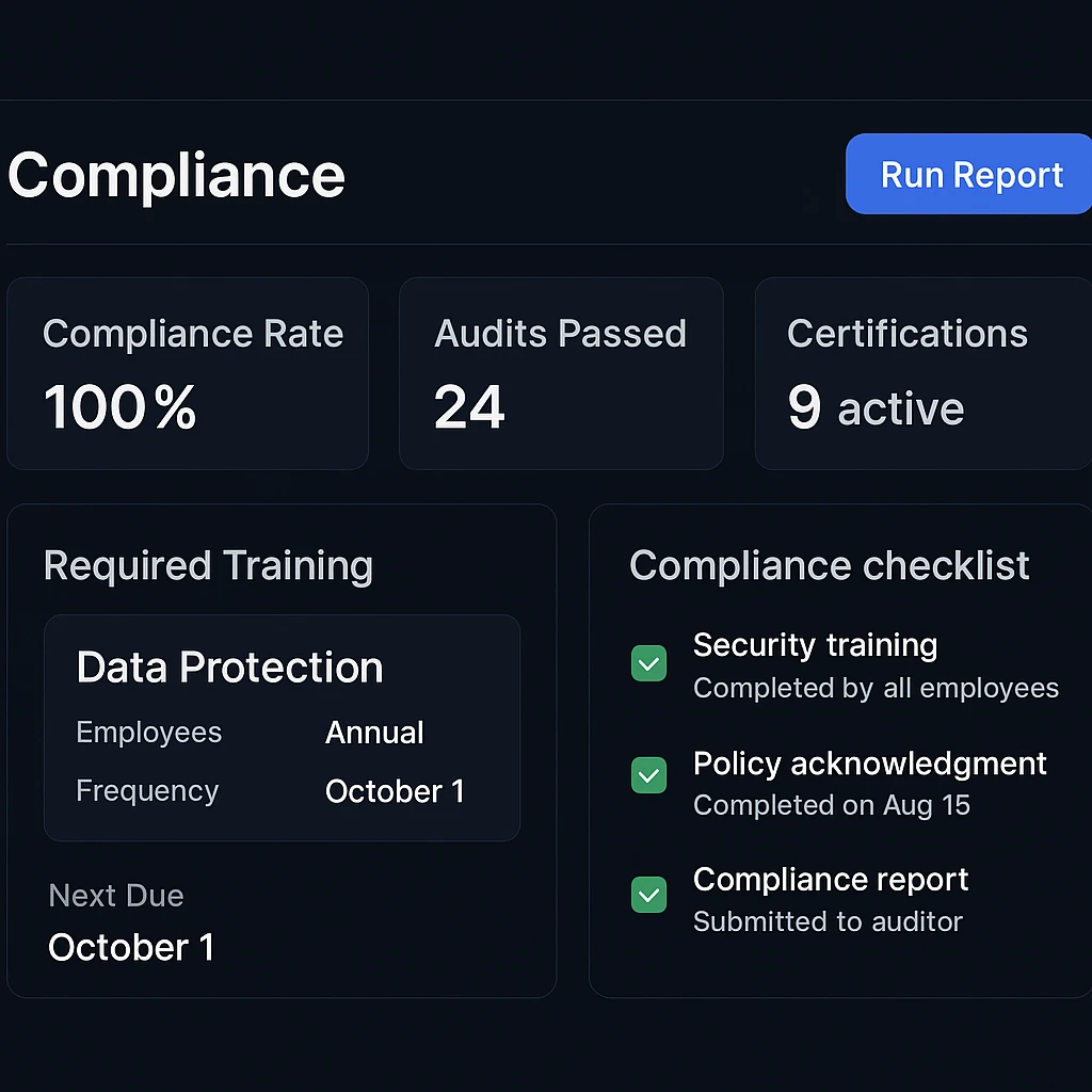 Compliance run preview